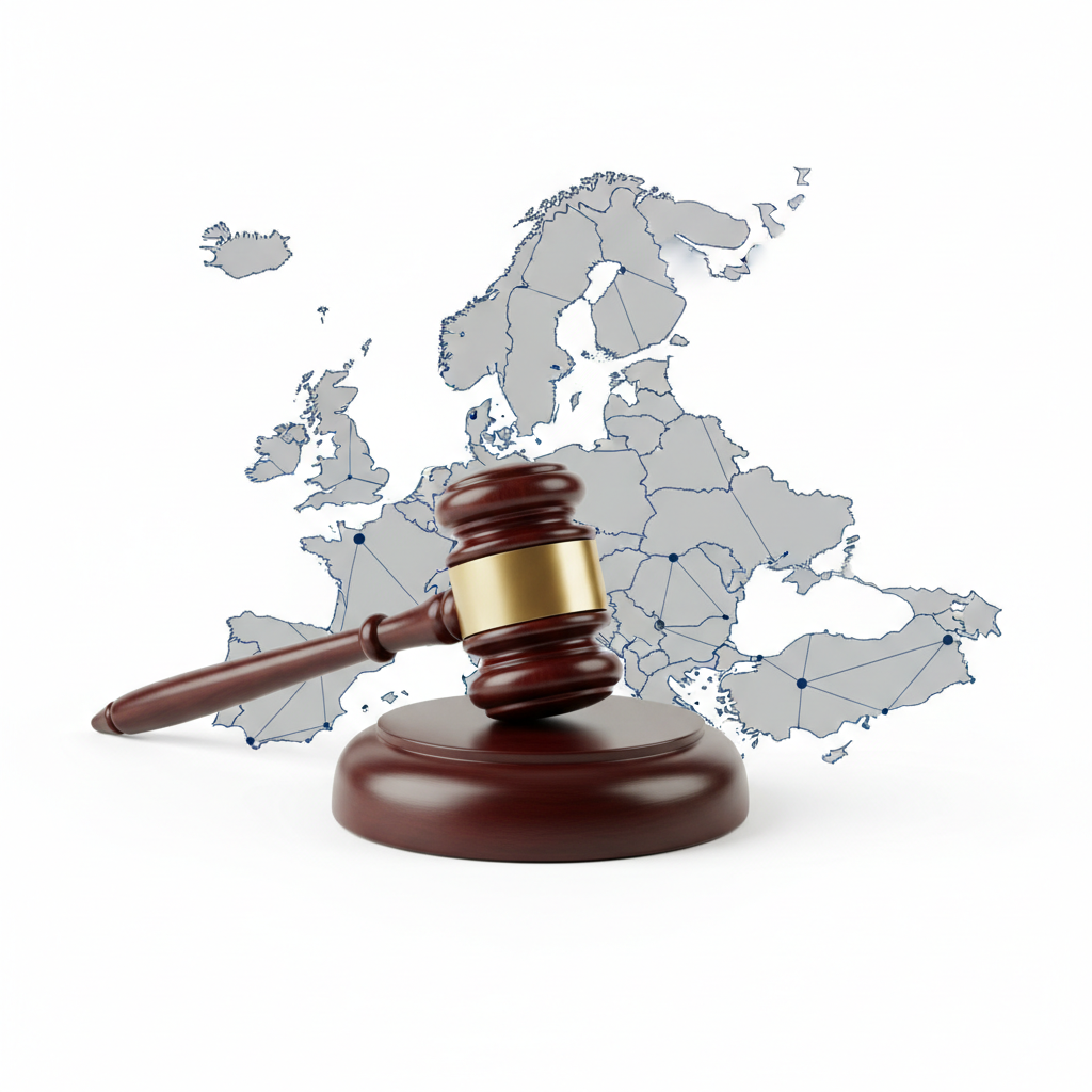 Marteau de juge européen symbolisant titre exécutoire européen TEE