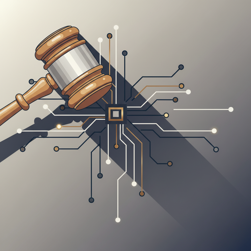Marteau de juge et documents juridiques symbolisant la condamnation de Google pour abus de position dominante