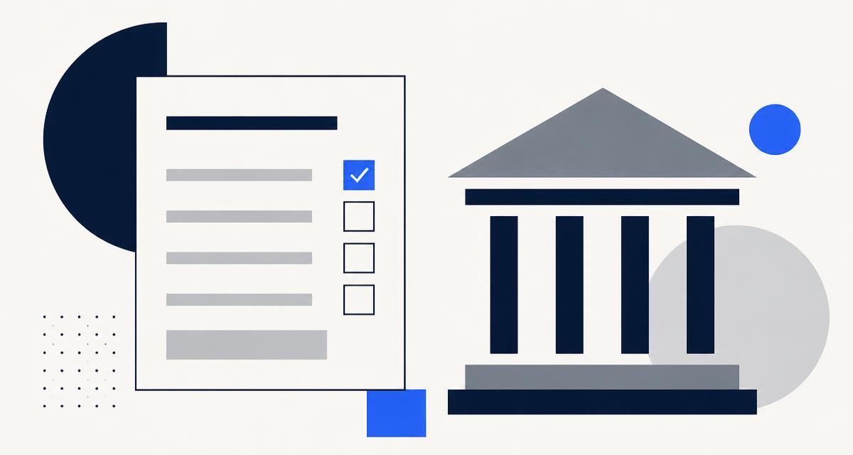 Illustration vectorielle moderne : fiche de renseignements et façade de banque stylisée