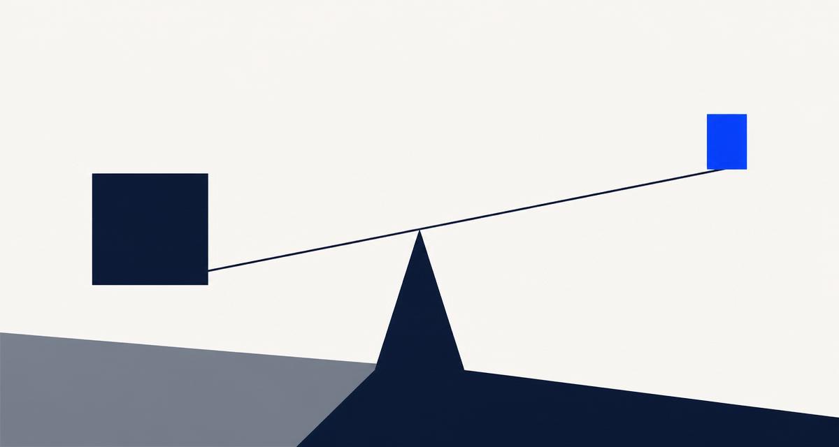 Illustration vectorielle moderne : balance déséquilibrée en formes géométriques