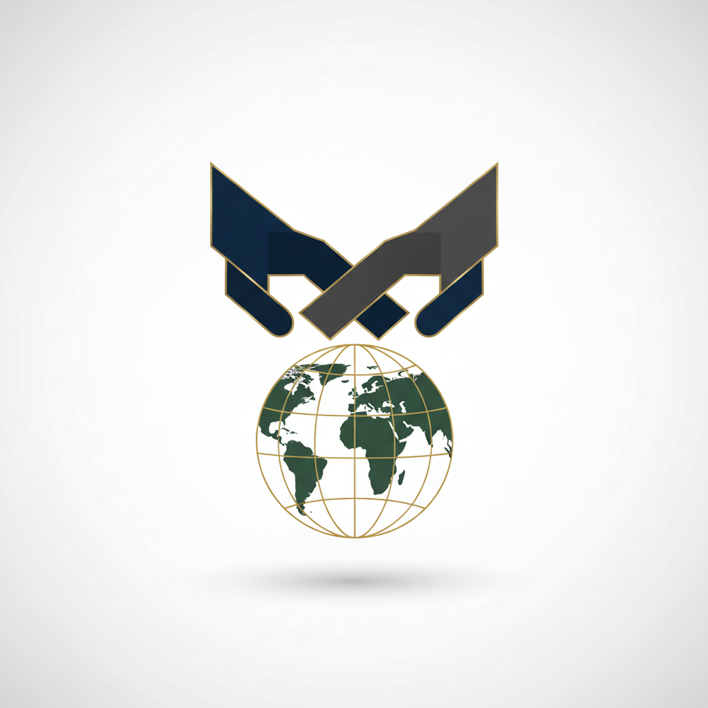 Deux dirigeants signant un contrat de joint-venture internationale dans un bureau moderne