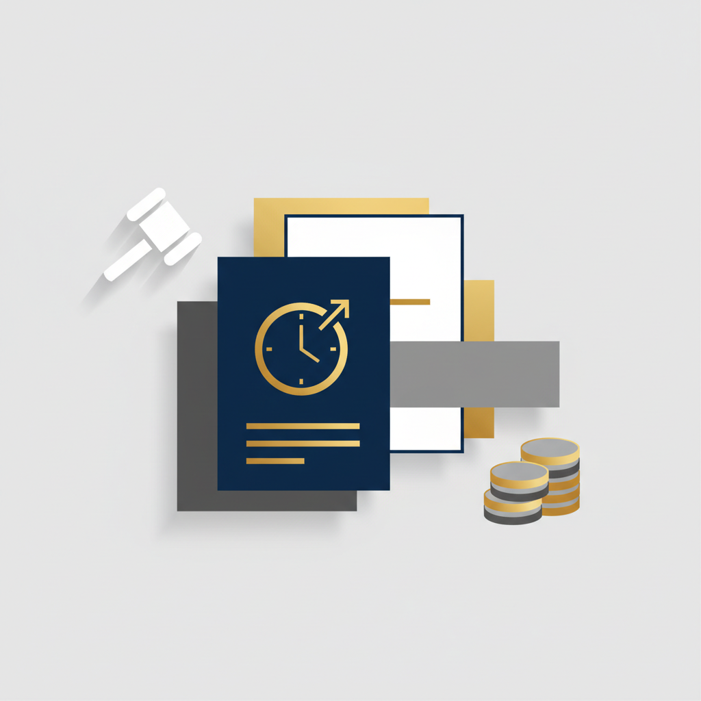 Document de mise en demeure avec stylo et balance de la justice